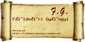 Földvári Gyöngyi névjegykártya
