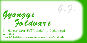 gyongyi foldvari business card